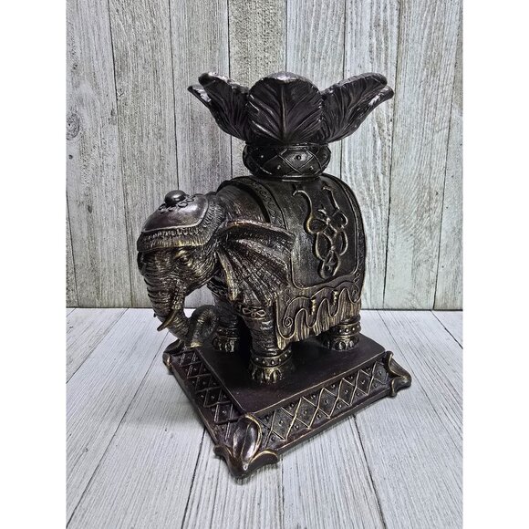 Vintage Bombay Resin Elephant Candle Holder Stand 8" Tall Item# 036 9HK1 Jungle - Picture 1 of 9